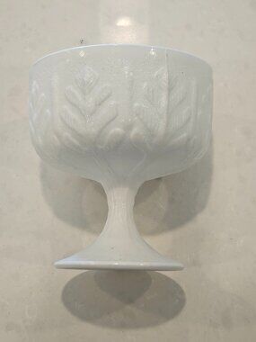 FTD Vintage Oak Leaf Milk Glass Vase - White